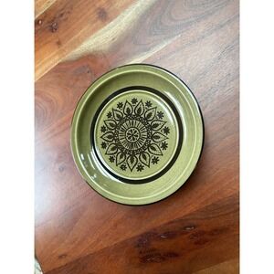 Fashion Manor Saracen Stoneware Salad Plates Set of 2 Japan Olive Green Boho